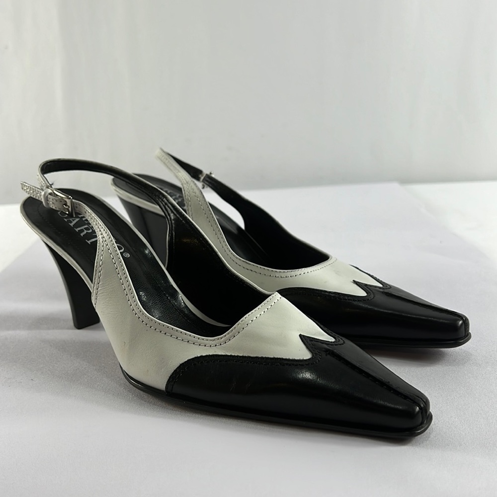 Franco Sarto Black and White Heels